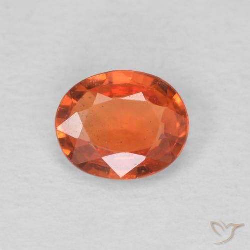0.46ct Naturale Arancia Fuoco Zaffiro, Ovale, VS