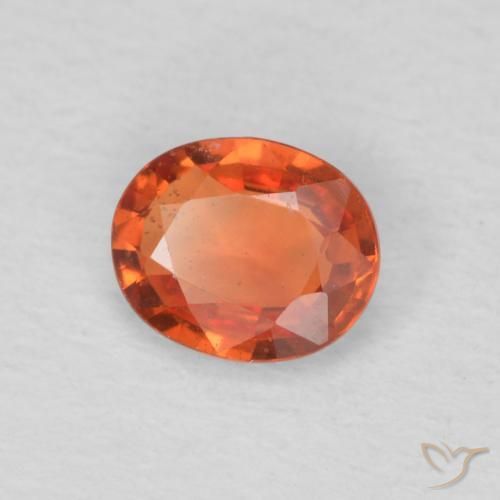 Zaffiro Arancia Fuoco naturale da 0.46 ct, Ovale, VS