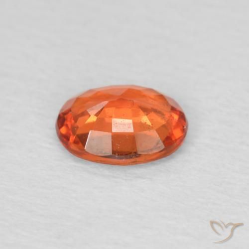 Zaffiro Arancia Fuoco naturale da 0.46 ct, Ovale, VS