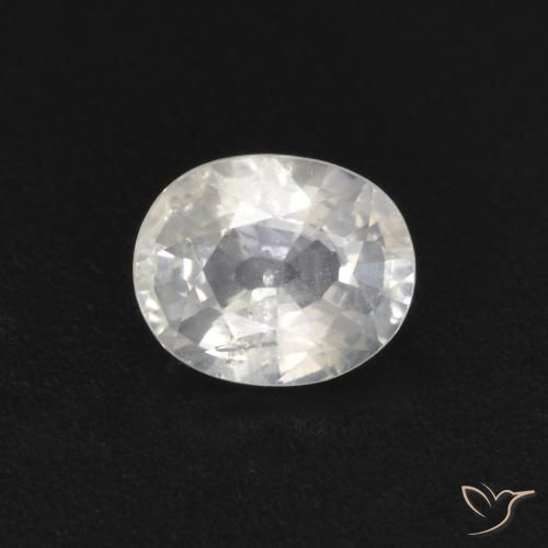 0.49ct Naturale Bianco Zaffiro, Ovale, VS