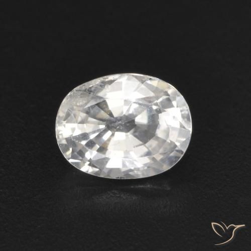 0.53ct Naturale Bianco Zaffiro, Ovale, VS