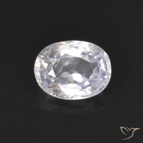 0.52ct Naturale Bianco bluastro Zaffiro, Ovale, VS