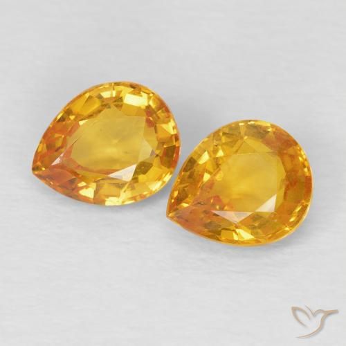 1.54ctw Naturale Arancio Medio Zaffiro, Forma a pera, VVS-VS