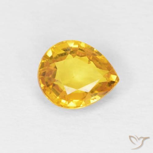 0.88ct Naturale Dorato Zaffiro, Forma a pera, VVS-VS