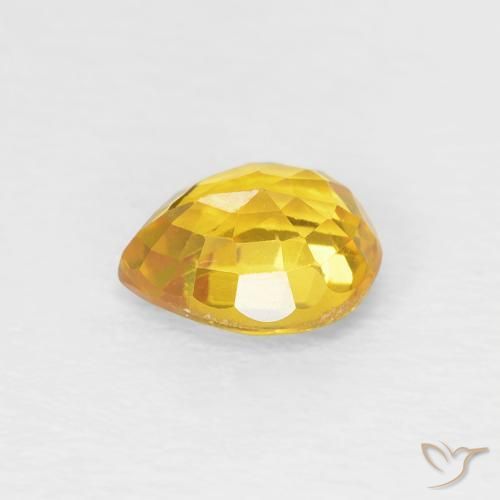 Zaffiro Dorato naturale da 0.88 ct, Forma a pera, VVS-VS