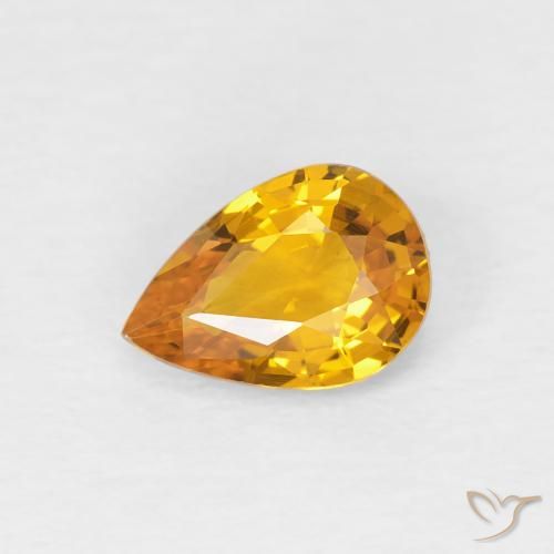 0.83ct Naturale Albicocca Arancia Zaffiro, Forma a pera, VVS