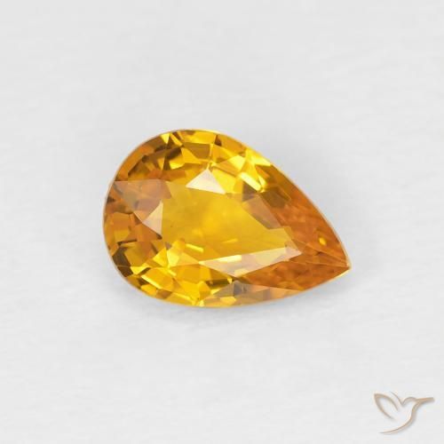 Zaffiro Albicocca Arancia naturale da 0.83 ct, Forma a pera, VVS