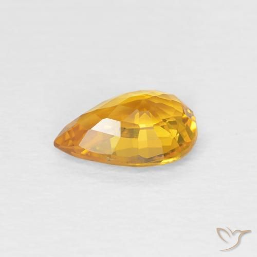Zaffiro Albicocca Arancia naturale da 0.83 ct, Forma a pera, VVS