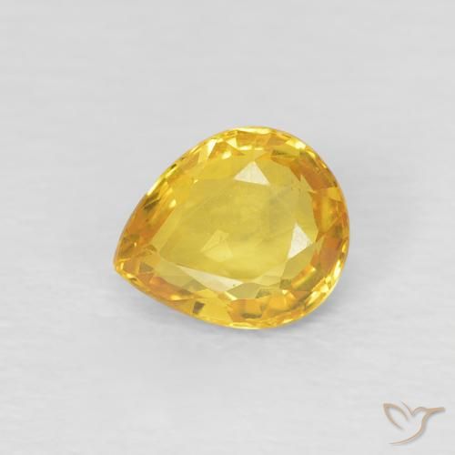 0.74ct Naturale Dorato Zaffiro, Forma a pera, VVS-VS
