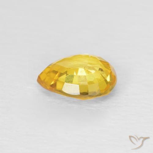 Zaffiro Dorato naturale da 0.74 ct, Forma a pera, VVS-VS