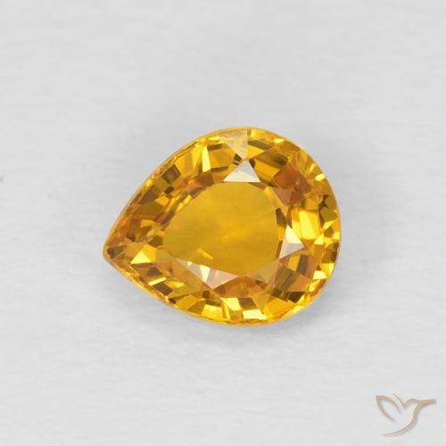 0.79ct Naturale Arancio-Oro Zaffiro, Forma a pera, VVS-VS