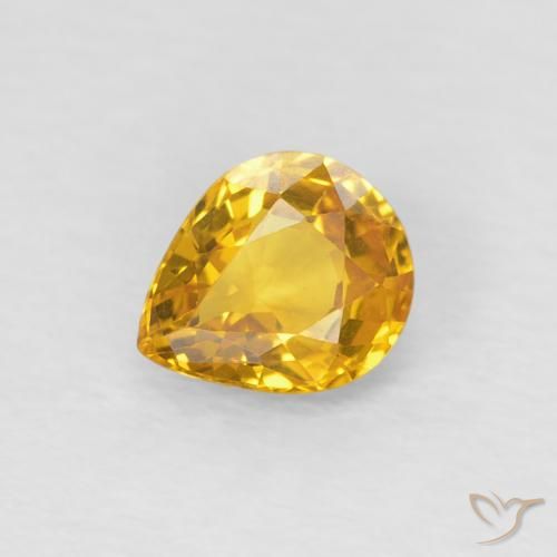 0.64ct Naturale Dorato Zaffiro, Forma a pera, VS
