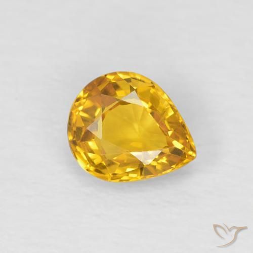 Zaffiro Dorato naturale da 0.64 ct, Forma a pera, VS