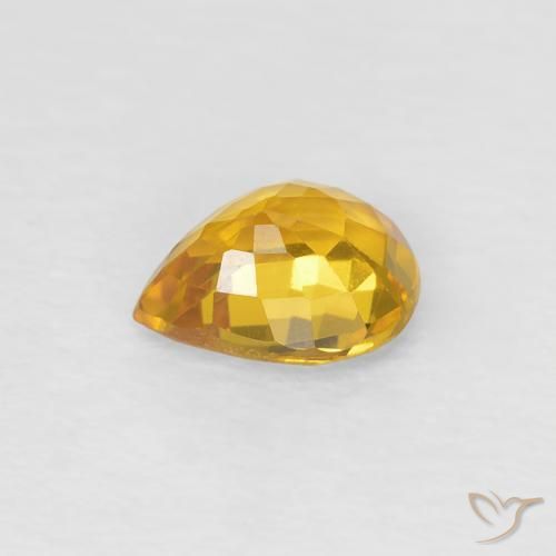 Zaffiro Dorato naturale da 0.64 ct, Forma a pera, VS