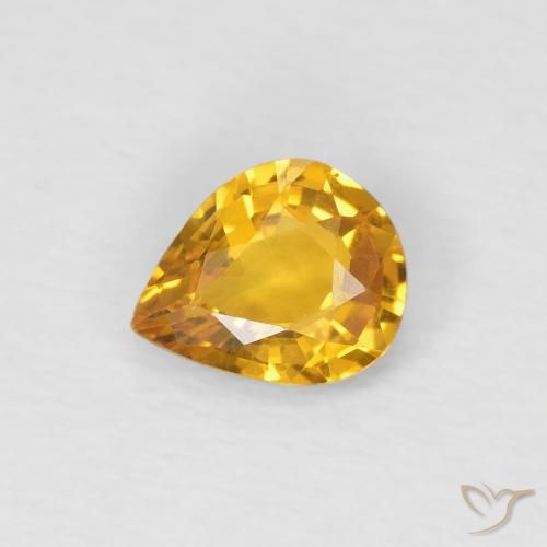 0.54ct Naturale Dorato Zaffiro, Forma a pera, VS