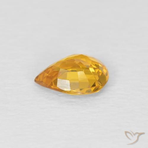 Zaffiro Dorato naturale da 0.54 ct, Forma a pera, VS