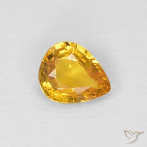 Zaffiro Dorato naturale da 0.60 ct, Forma a pera, VS