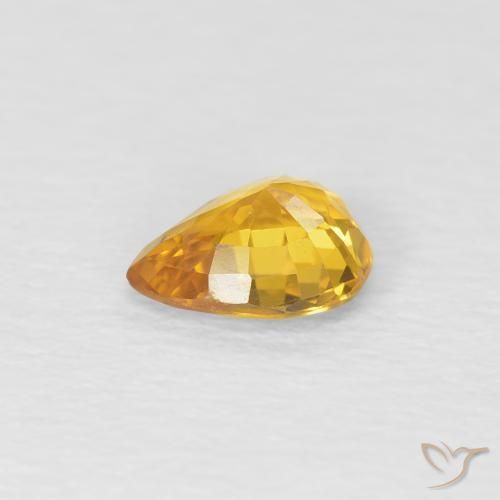 Zaffiro Dorato naturale da 0.60 ct, Forma a pera, VS