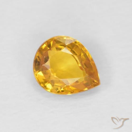 Zaffiro Dorato naturale da 0.79 ct, Forma a pera, VS