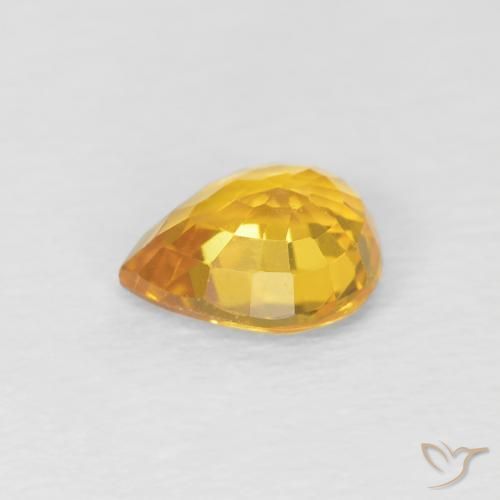 Zaffiro Dorato naturale da 0.79 ct, Forma a pera, VS