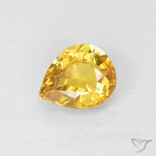 0.62ct Naturale Dorato Zaffiro, Forma a pera, VS