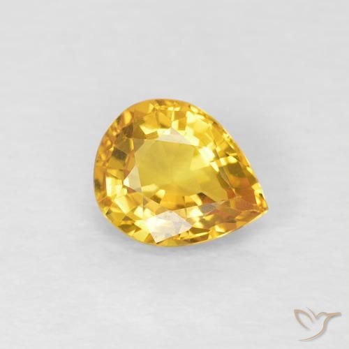Zaffiro Dorato naturale da 0.62 ct, Forma a pera, VS