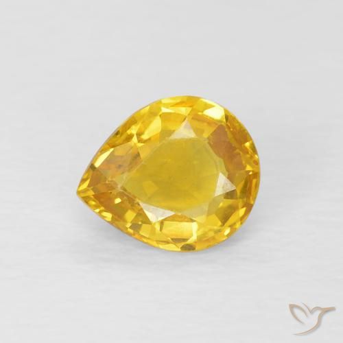 0.76ct Naturale Dorato Zaffiro, Forma a pera, VVS, Photo A