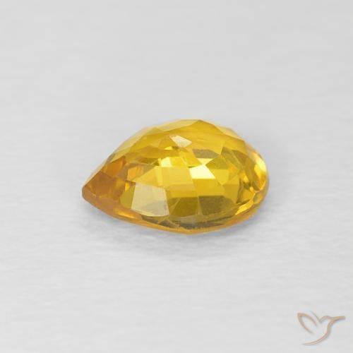 Zaffiro Dorato naturale da 0.76 ct, Forma a pera, VVS