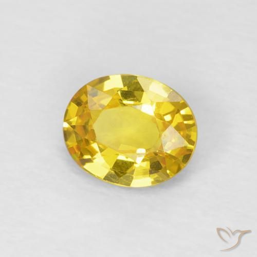 Zaffiro Giallo medio naturale da 0.69 ct, Ovale, VS