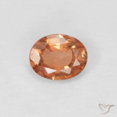 0.49ct Naturale Arancio marrone chiaro Zaffiro, Ovale, VS