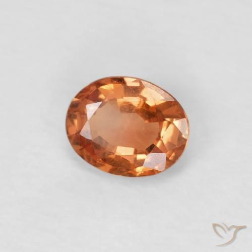 Zaffiro Arancio marrone chiaro naturale da 0.49 ct, Ovale, VS
