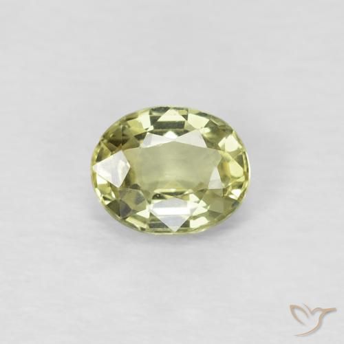 0.50ct Naturale Giallo chiaro verdastro Zaffiro, Ovale, VVS