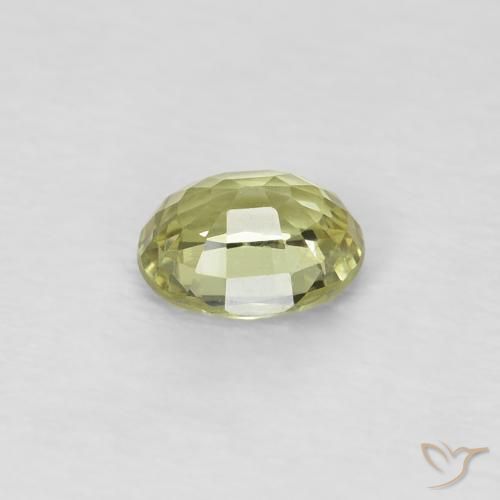 Zaffiro Giallo chiaro verdastro naturale da 0.50 ct, Ovale, VVS