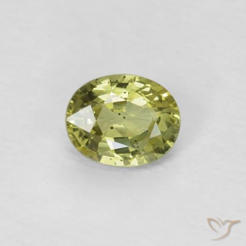 0.52ct Naturale Giallo medio Zaffiro, Ovale, VS
