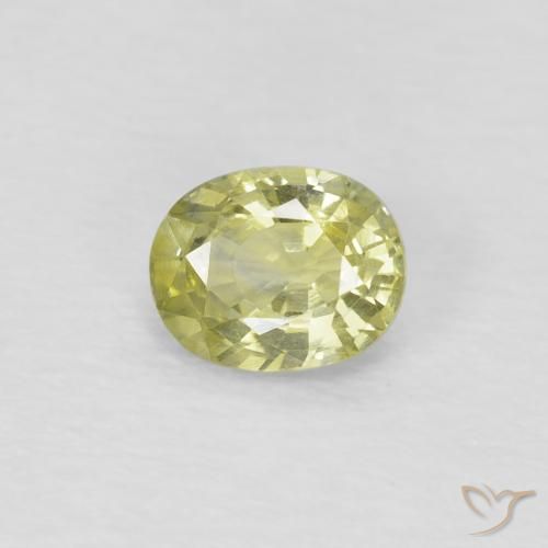 0.48ct Naturale Giallo chiaro Zaffiro, Ovale, VS