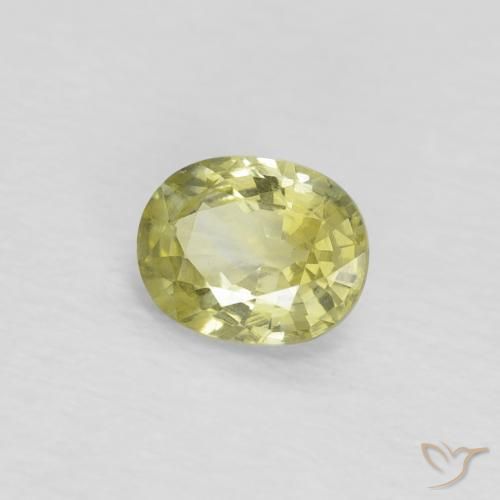 Zaffiro Giallo chiaro naturale da 0.48 ct, Ovale, VS