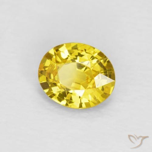 Zaffiro Bombo Giallo naturale da 0.64 ct, Ovale, VVS