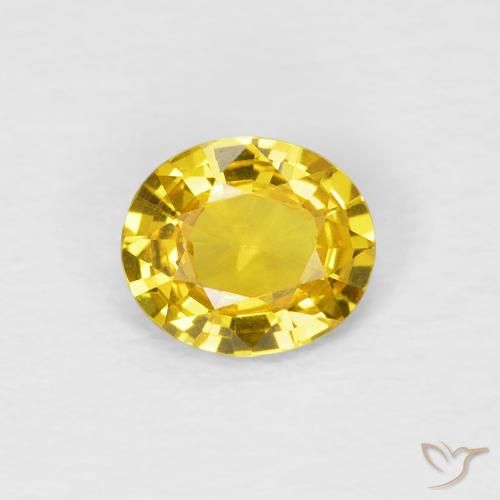 0.62ct Naturale Giallo medio Zaffiro, Ovale, VVS