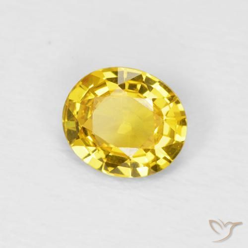 Zaffiro Giallo medio naturale da 0.62 ct, Ovale, VVS