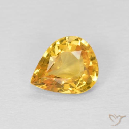 0.60ct Naturale Dorato Zaffiro, Forma a pera, VVS, Photo A