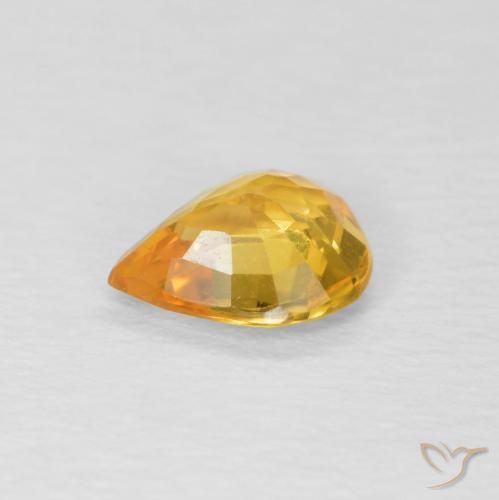 Zaffiro Dorato naturale da 0.60 ct, Forma a pera, VVS