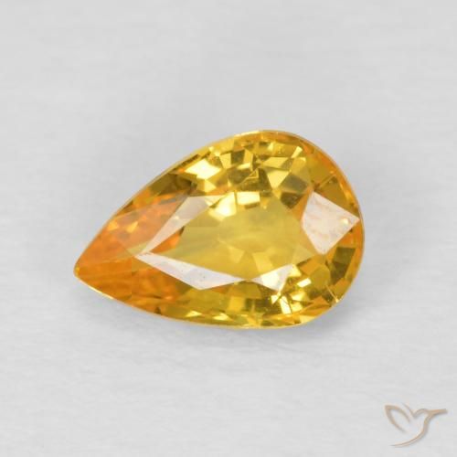 0.86ct Naturale Arancio-Oro Zaffiro, Forma a pera, VVS