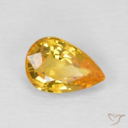 Zaffiro Arancio-Oro naturale da 0.86 ct, Forma a pera, VVS