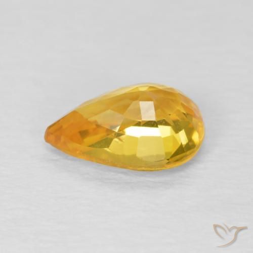 Zaffiro Arancio-Oro naturale da 0.86 ct, Forma a pera, VVS