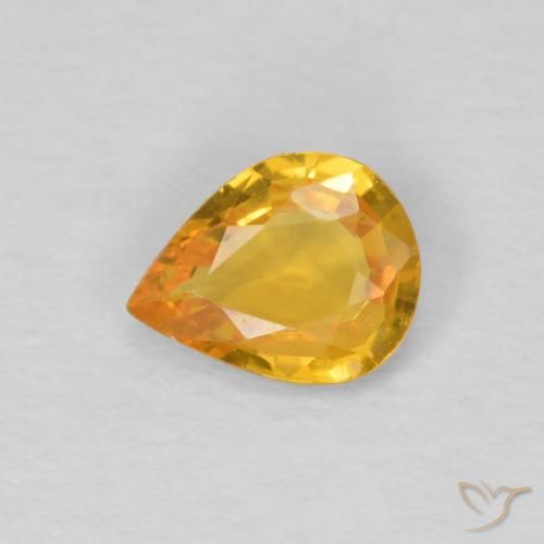 0.50ct Naturale Dorato scuro Zaffiro, Forma a pera, VS