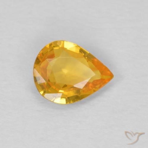 Zaffiro Dorato scuro naturale da 0.50 ct, Forma a pera, VS