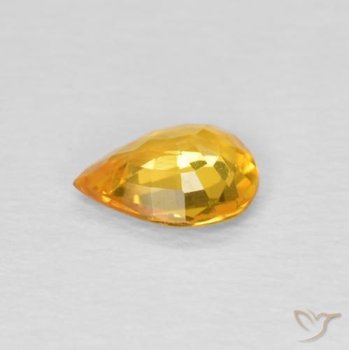 Zaffiro Dorato scuro naturale da 0.50 ct, Forma a pera, VS