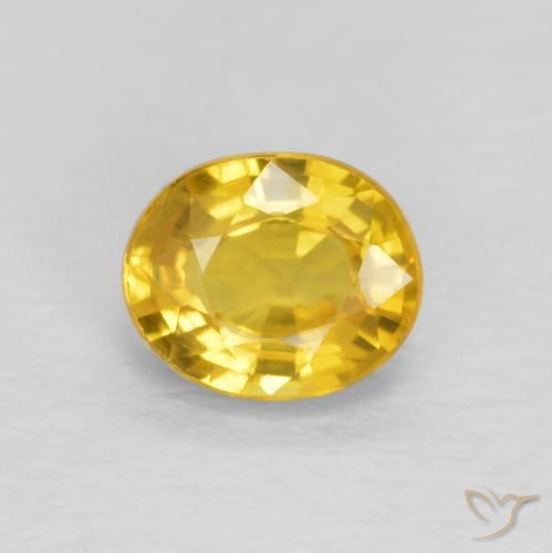0.93ct Naturale Dorato Zaffiro, Ovale, VVS-VS