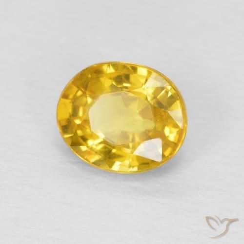 Zaffiro Dorato naturale da 0.93 ct, Ovale, VVS-VS