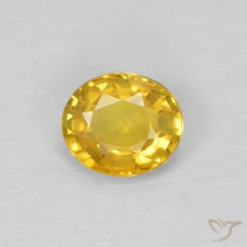 0.55ct Naturale Dorato medio Zaffiro, Ovale, VVS-VS